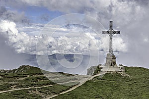 Caraiman Heroes Cross Monument in Bucegi Mountains, Romania