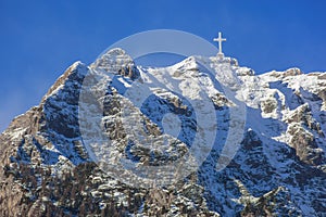 Caraiman Mountain Cross, in Bucegi Mountains, Romania