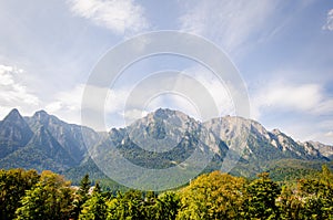 Caraiman mountain peak parte of the Busteni Mountains in the Carpathian Mountains of Romania photo