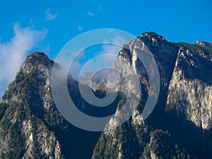 Caraiman mountain with some clouds