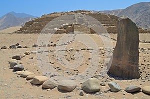 Caral, UNESCO world heritage site and oldest city in the Americas. Located in Supe valley, 200km north of Lima, Peru