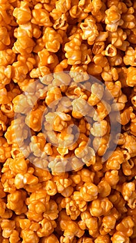 Caramalized popcorn seamless background. Generative AI photo