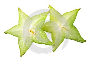 Carambola slice. With clipping path