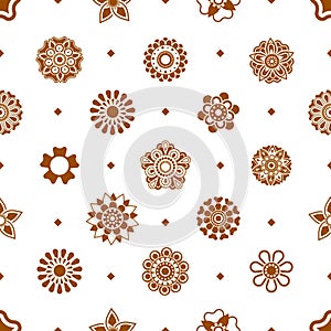 Caramel abstract floral snowflake pattern