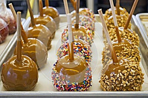 Caramel apples at the fair photo