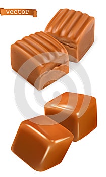 Caramel candies 3d vector photo