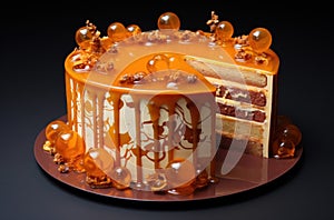 caramel caramel cake, impressive panoramas, exquisite craftsmanship