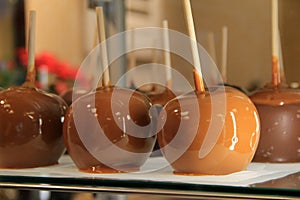 Caramel and chocolate dipped apples