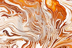 Caramel, cream dynamic and fluid raster texture. Abstract acrylic paints mixture color background.