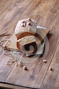 Caramel Hazelnut Financier with Crumble Topping