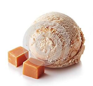 Caramel ice cream ball