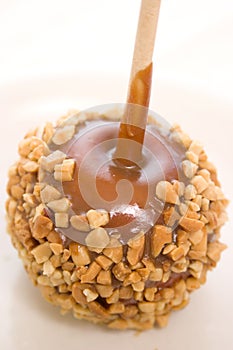 Caramel and nut covered Apple