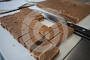 Caramel pieces, candy