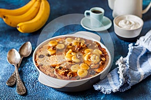 Caramelized Banana Bread Pudding