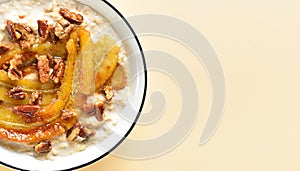 Caramelized banana oatmeal bowl