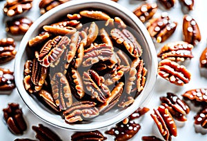 Caramelized or candied pecans