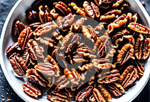 Caramelized or candied pecans