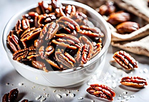 Caramelized or candied pecans