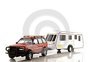 Caravan with automobile