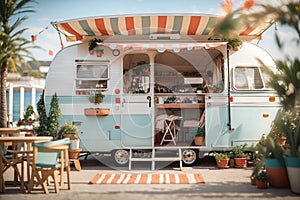 caravan camper house microbus retro background