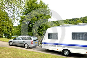 Caravan at a camping photo