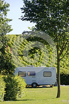 Caravan at camping in France