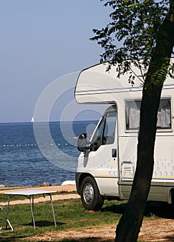 Caravan at the campsite