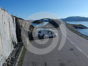 Caravan car on parking near Atlantic Road