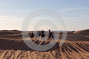 Caravan crossing in Sahara Desert, Morocco