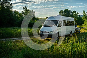 caravan parking in the forest