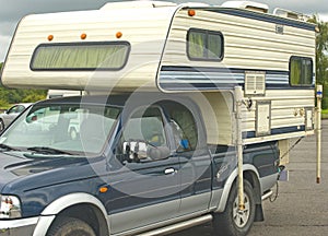 Caravan on a pickup truck.