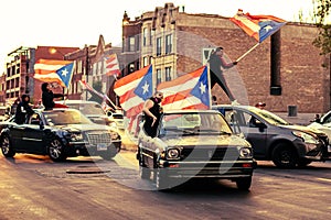 A caravan of Puerto Rican pride on display in Chicago`s Humboldt Park neighborhood