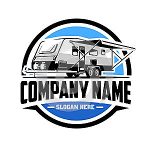 Caravan trailer company ready made logo vector