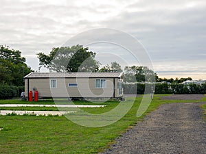 Caravan on typical british summer holiday park