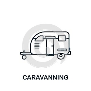 Caravanning icon. Simple line element Caravanning symbol for templates, web design and infographics