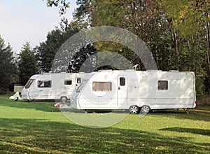 Caravans on camp site