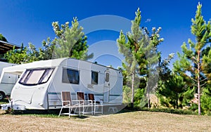 Caravans camping