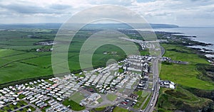 Caravans at Portrush Beach Atlantic Ocean North Coast County Antrim Northern Ireland