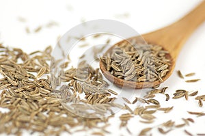 Caraway (Carum carvi) seeds background