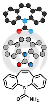 Carbamazepine anticonvulsant and mood stabilizing drug molecule. Used to treat epilepsy (convulsions), bipolar disorder and a