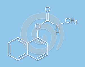 Carbaryl carbaril insecticide molecule carbamate class. Skeletal formula.