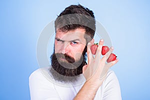 Carbohydrate content strawberry. Metabolic disease. Strawberries safest fruit for sugar levels. Man beard hipster