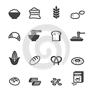 Carbohydrate food icons