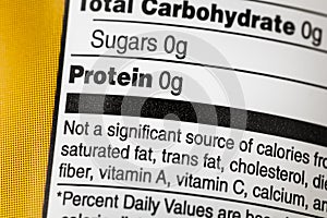 Carbohydrates total sugars protein food label
