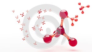 Carbon atom molecule animation background