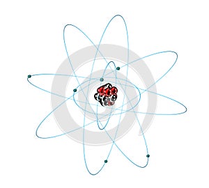 Carbon atom on white