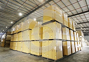 Carbon boxes in storage warehouse