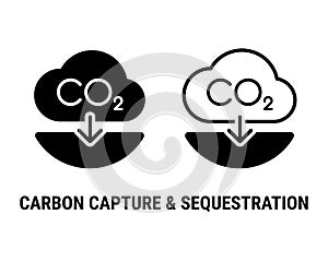 Carbon Capture and Sequestration vector icon illustration concept