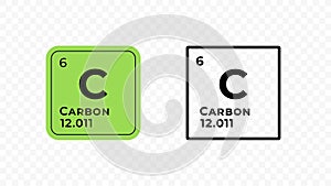 Carbon, chemical element of the periodic table vector