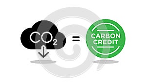 Carbon credit vector icon illustration concept